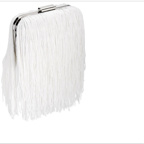 INC International Concepts Handbags - INC Colie White Fringe Clutch NWT